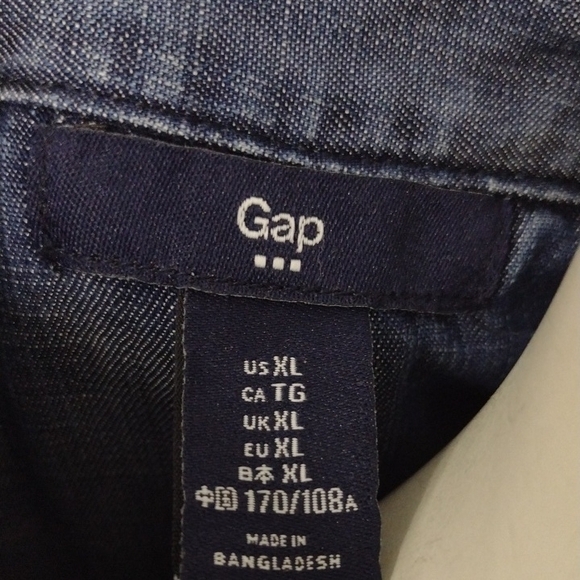 Gap Blue Denim Shirt Dress Size XL - Picture 2 of 7